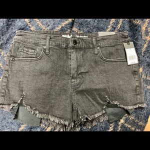 High rise denim shorts